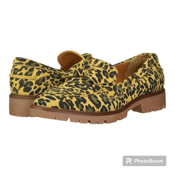 Lucky Brand Leopard Print Tamio Suede Loafer Size 7 New - Picture 1 of 11